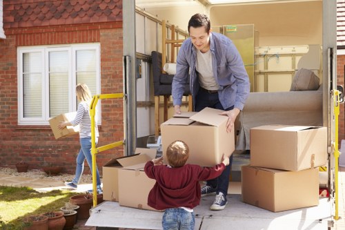 Furniture being carefully carried during a Streatham move