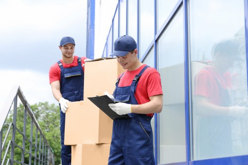 Office furniture and equipment prepared for a Streatham business move