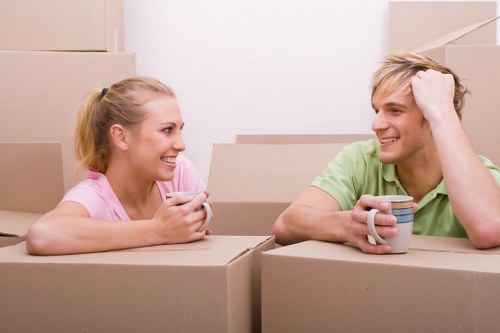 Office relocation planning in Streatham with moving boxes and workspace setup