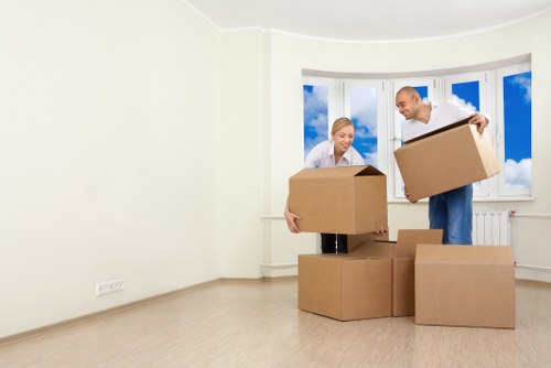 Moving day preparation checklist and packed boxes in a Streatham home